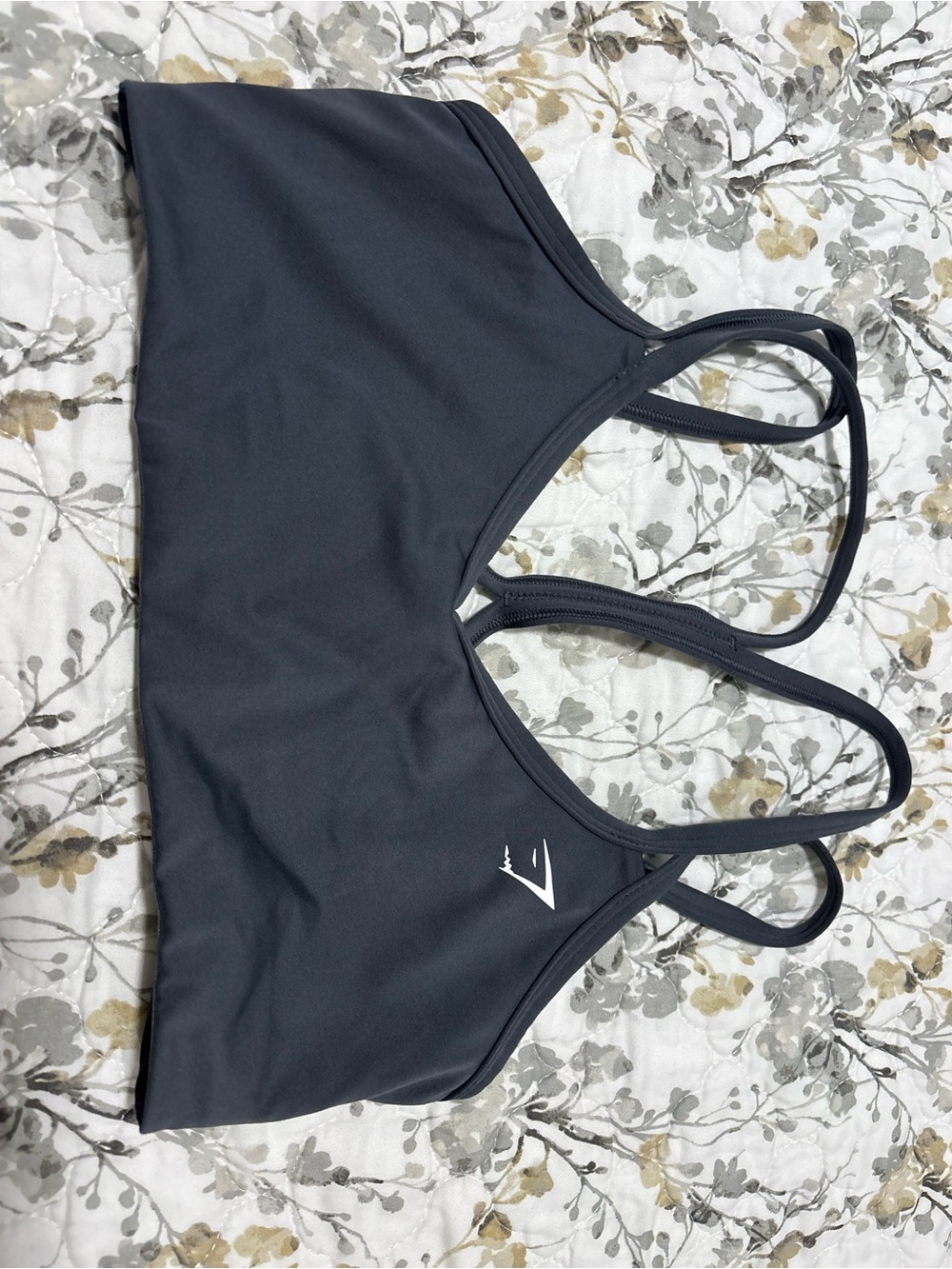 Gymshark Charcoal Gray Strappy Sports Bra